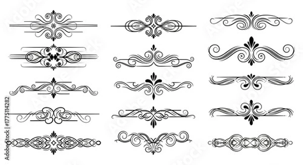 Obraz set of vintage design elements
