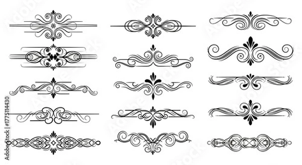 Obraz set of vintage design elements