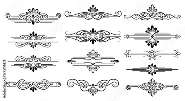 Obraz set of ornate decorative elements
