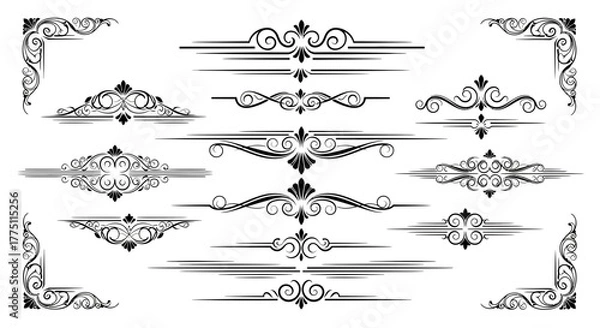 Obraz set of decorative design elements
