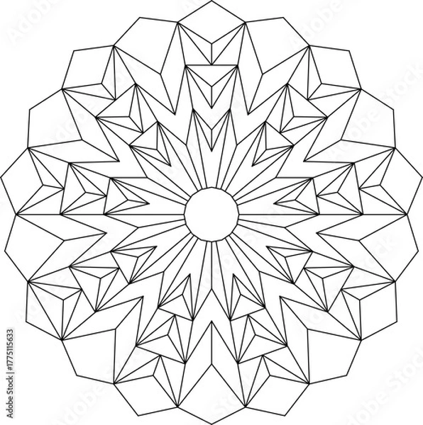 Fototapeta Easy Coloring Page for Adults.
Coloring Page of geometric abstract mandala  in EPS 8. #807
