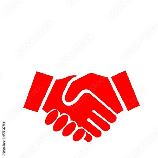 Obraz 契約や合意をイメージしたシンプルなピクトグラム(赤)