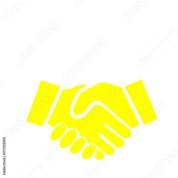 Obraz 契約や合意をイメージしたシンプルなピクトグラム(黄色)