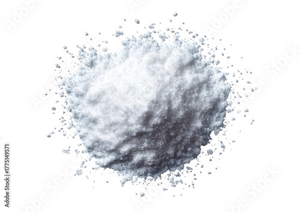 Fototapeta Heap of fine, bright-white powder on a dark backdrop