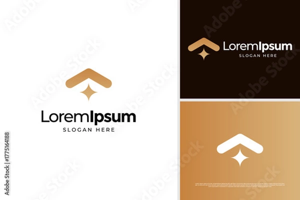 Obraz Creative letter A with Star logo design concept