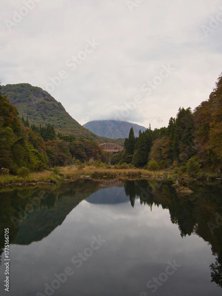 Obraz 塔のへつりの紅葉