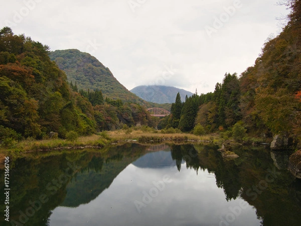 Obraz 塔のへつりの紅葉