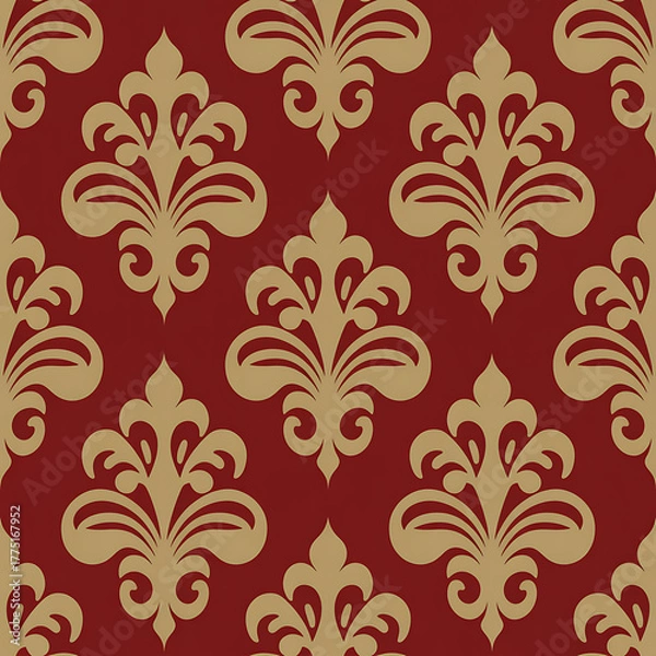 Obraz Christmas Damask Seamless Patterns