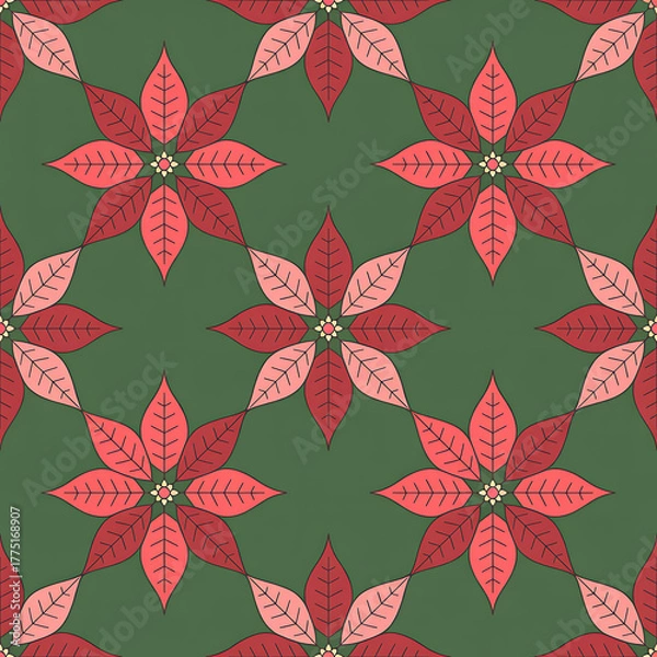 Obraz Christmas Damask Seamless Patterns