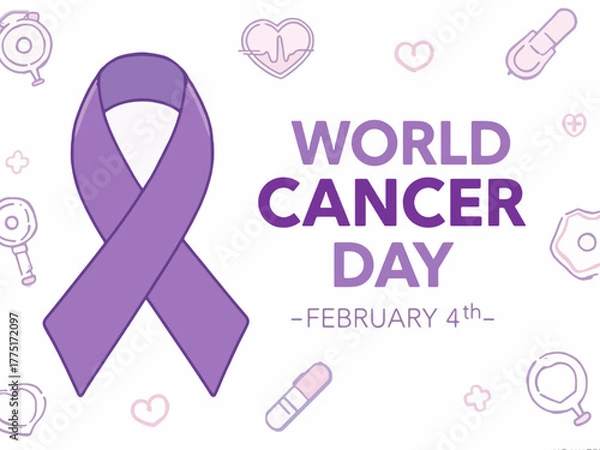 Fototapeta World Cancer Day is observed on February 4th, raising awareness and promoting research for cancer prevention and treatment