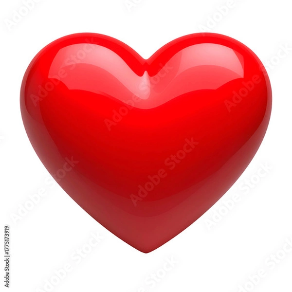 Obraz Glossy, vibrant red heart against black, rendered with highlights and depth, perfect symbol