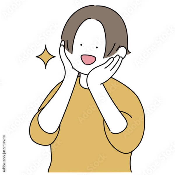 Fototapeta 喜ぶ女性のイラスト