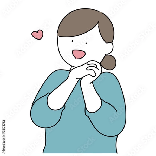 Fototapeta 喜ぶ女性のイラスト