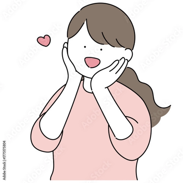 Fototapeta 喜ぶ女性のイラスト