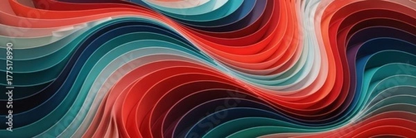 Obraz abstract flowing waves colorful gradient modern digital art background
