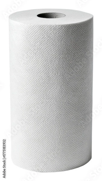 Fototapeta Kitchen essentials white paper towel roll home product top view isolated on transparent background