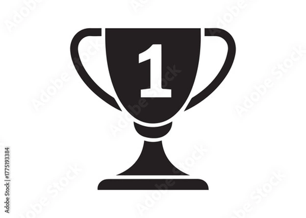 Fototapeta First prize competition winner cup Icon, First prize competition winner cup Black Vector