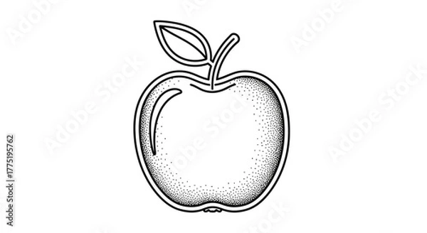 Obraz Minimalistic apple illustration featuring stippling technique perfect for simplistic designs