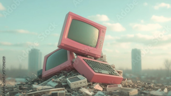 Fototapeta Discarded electronics