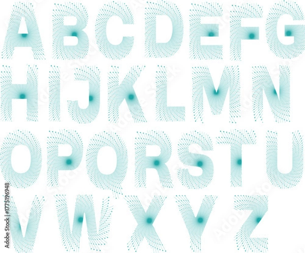 Fototapeta Unique alphabet letters for creative typography