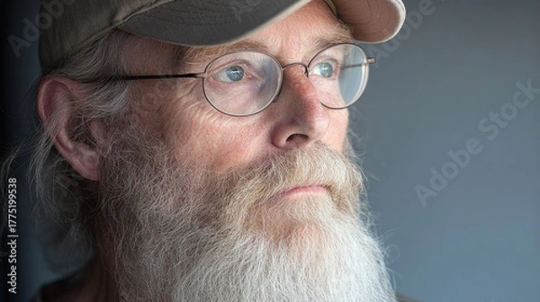 Fototapeta Experienced Wisdom Bearded elder man