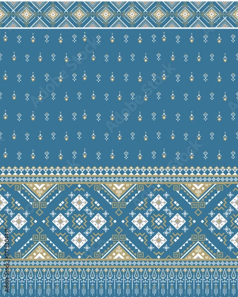 Obraz Seamless geometric pattern Ethnic, tribal, ornarment, aztec abstract textile vector illustration design.