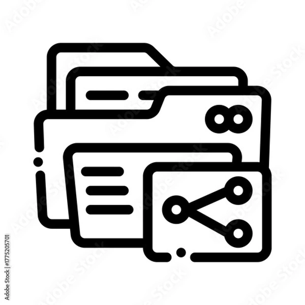 Obraz icon share folder with style outline