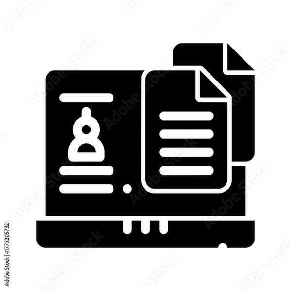 Obraz icon online study with style glyph