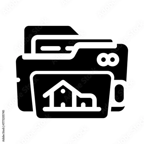 Obraz icon document folder home with style glyph