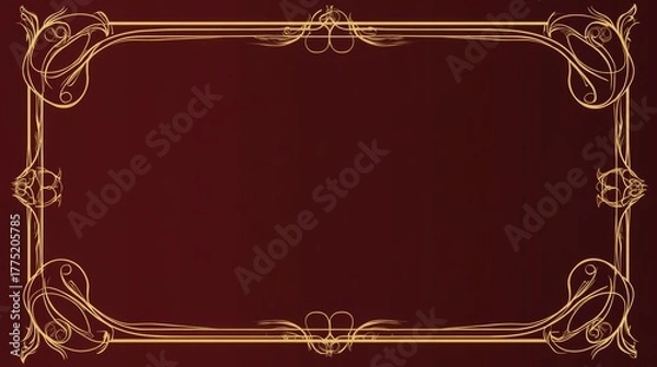 Fototapeta Gold European retro decorative border