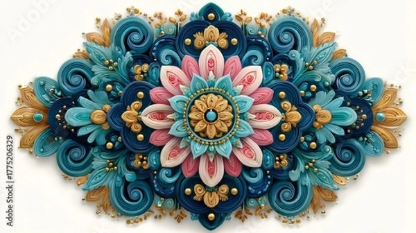 Fototapeta Guochao Lotus Pattern Design