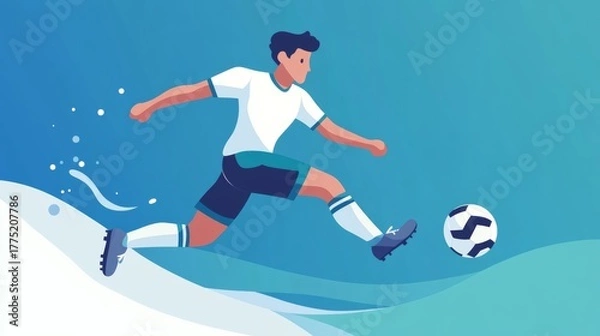 Fototapeta Illustration of dynamic football