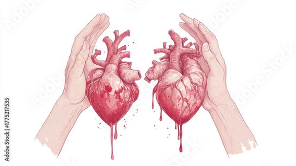 Fototapeta hands support the heart