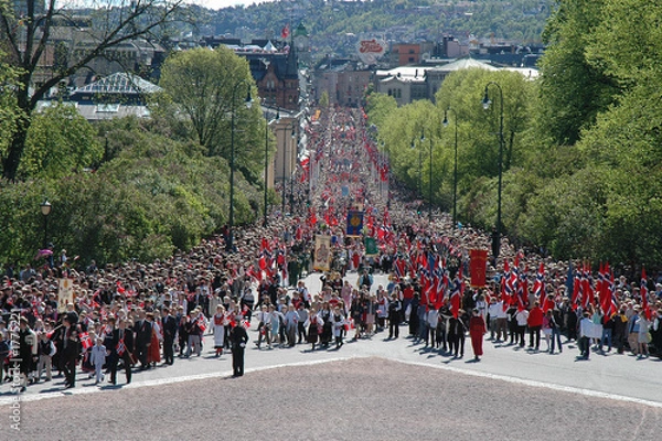 Obraz parada dla dzieci, oslo, norwegia