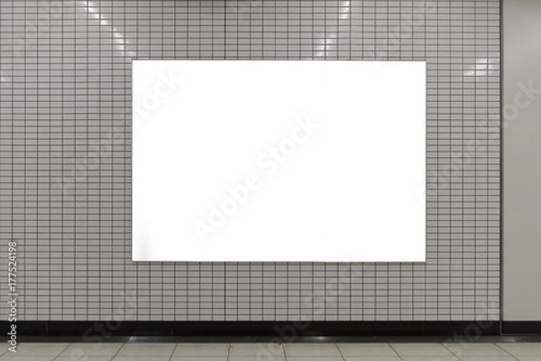 Obraz Large blank billboard on a street wall, banners with room to add your own text