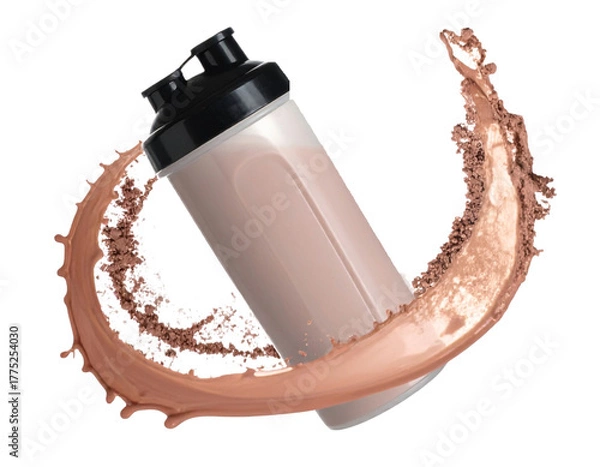 Obraz protein milk shake splash on white