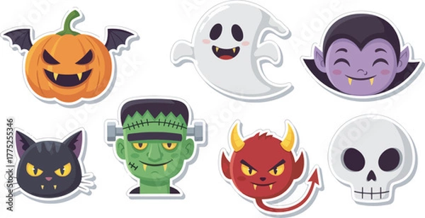 Obraz Cute Fluffy Monster Character Collection Illustration 