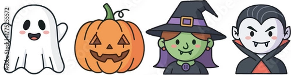 Fototapeta Cute Fluffy Monster Character Collection Illustration 