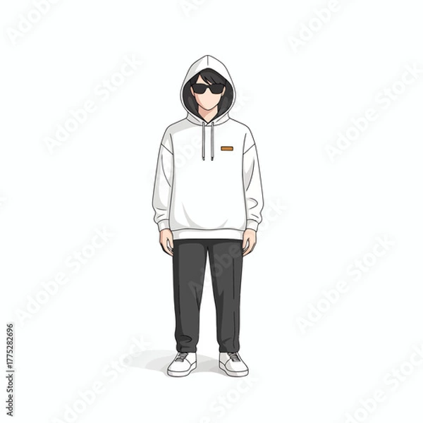 Obraz Vector Character with White Clean Background
