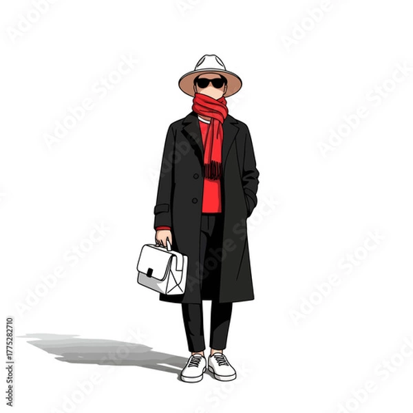 Obraz Vector Character with White Clean Background