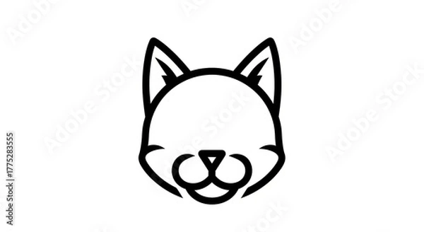 Obraz Minimalist fox head outline design isolated