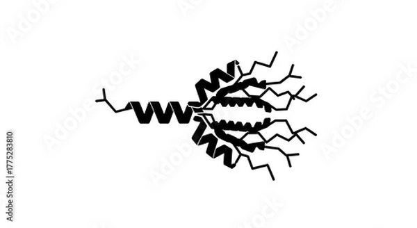 Obraz Molecular structure diagram isolated on white background