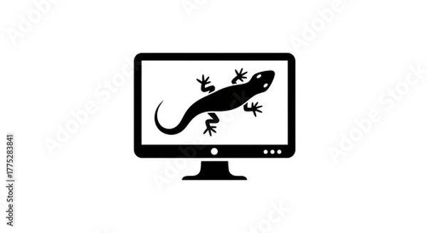 Obraz Monitor with reptile icon silhouette