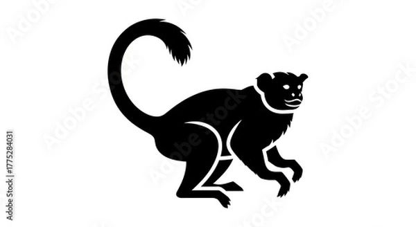 Obraz Monkey silhouette graphic vector design