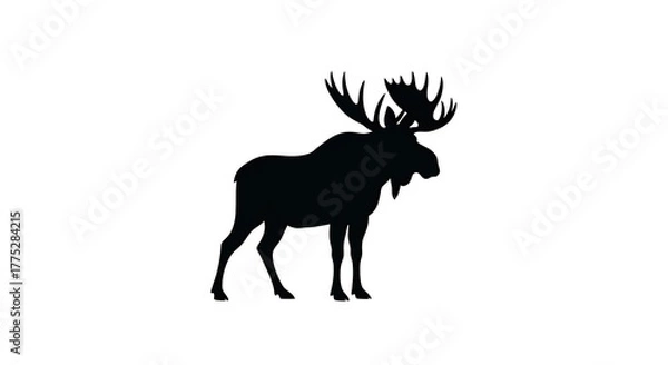 Obraz Moose silhouette illustration isolated on white background