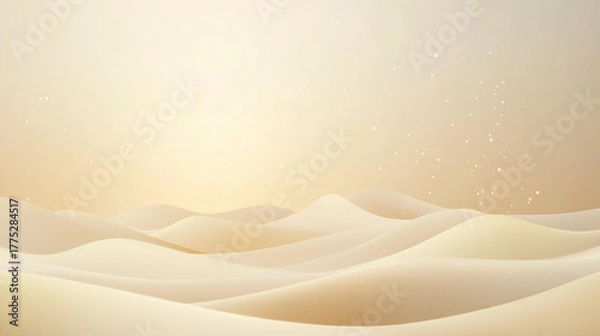 Fototapeta Abstract sand dunes landscape in soft beige tones with gentle light and copy space