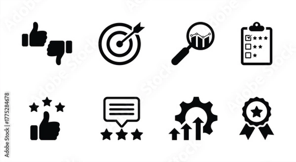 Obraz Evaluation and Feedback Icon Set