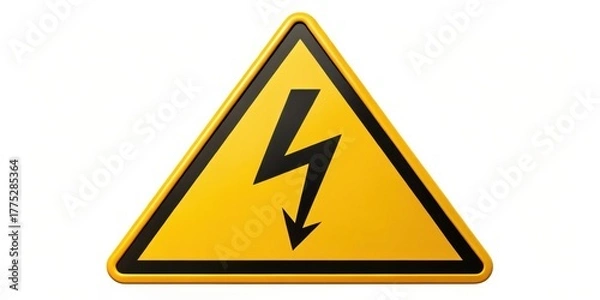 Obraz Electrical Shock Warning Sign Isolated Triangle