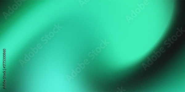 Fototapeta Abstract gradient in shades of green with grainy noise texture. Ideal for digital backgrounds, web design, presentations and various creative projects.