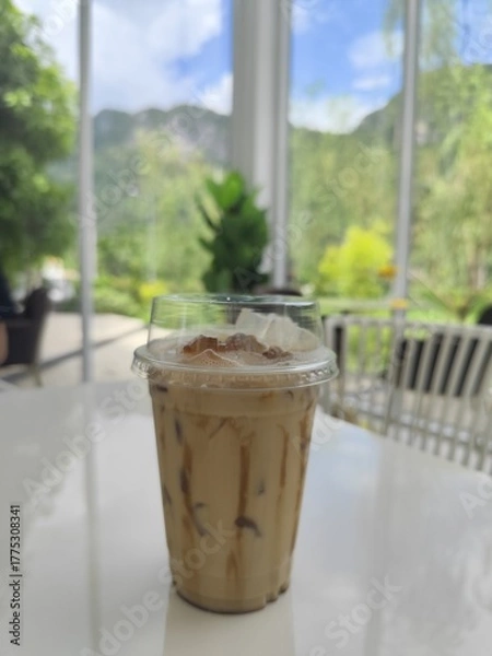 Obraz Ice coffee cup on the table